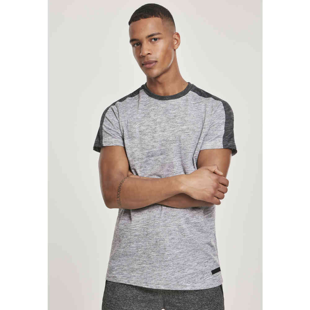 Urban Classics - Shoulder Panel Tech Herren T-Shirt - M - Grau